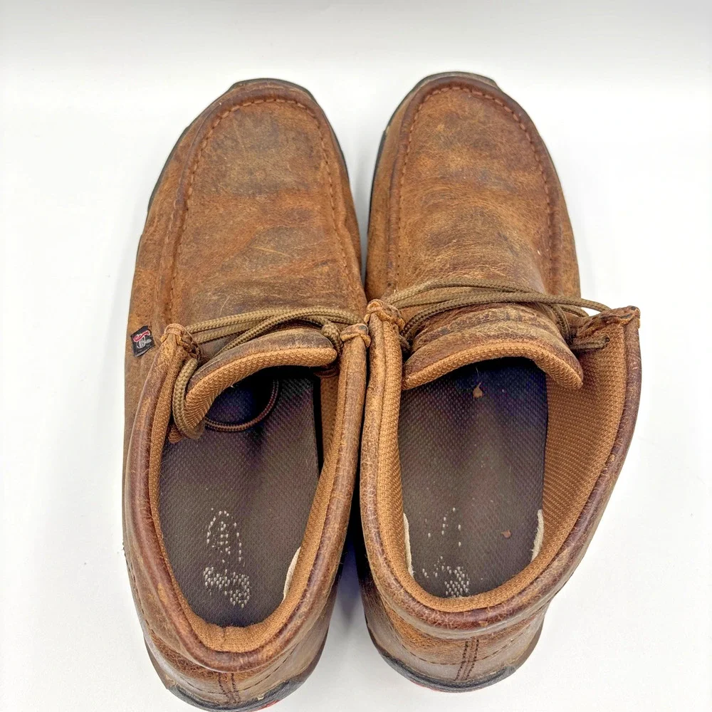 Justin Boots Cappie Chukka Men’s 12M Work Shoes 232 Brown Moc Leather Lace Up